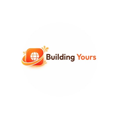Building Yours logo with orange globe icon and text in black and orange